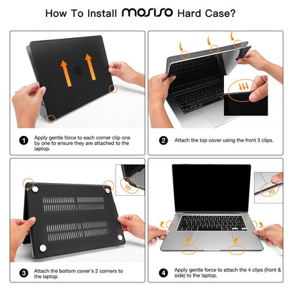 MOSISO Compatible with MacBook Air 15 inch M5 2026 M4 2025 M3 M2 2024 2023 A3448 A3241 A3114 A2941 with Touch ID, Protective Leopard Grain Hard Shell&Keyboard Cover&Screen Protector