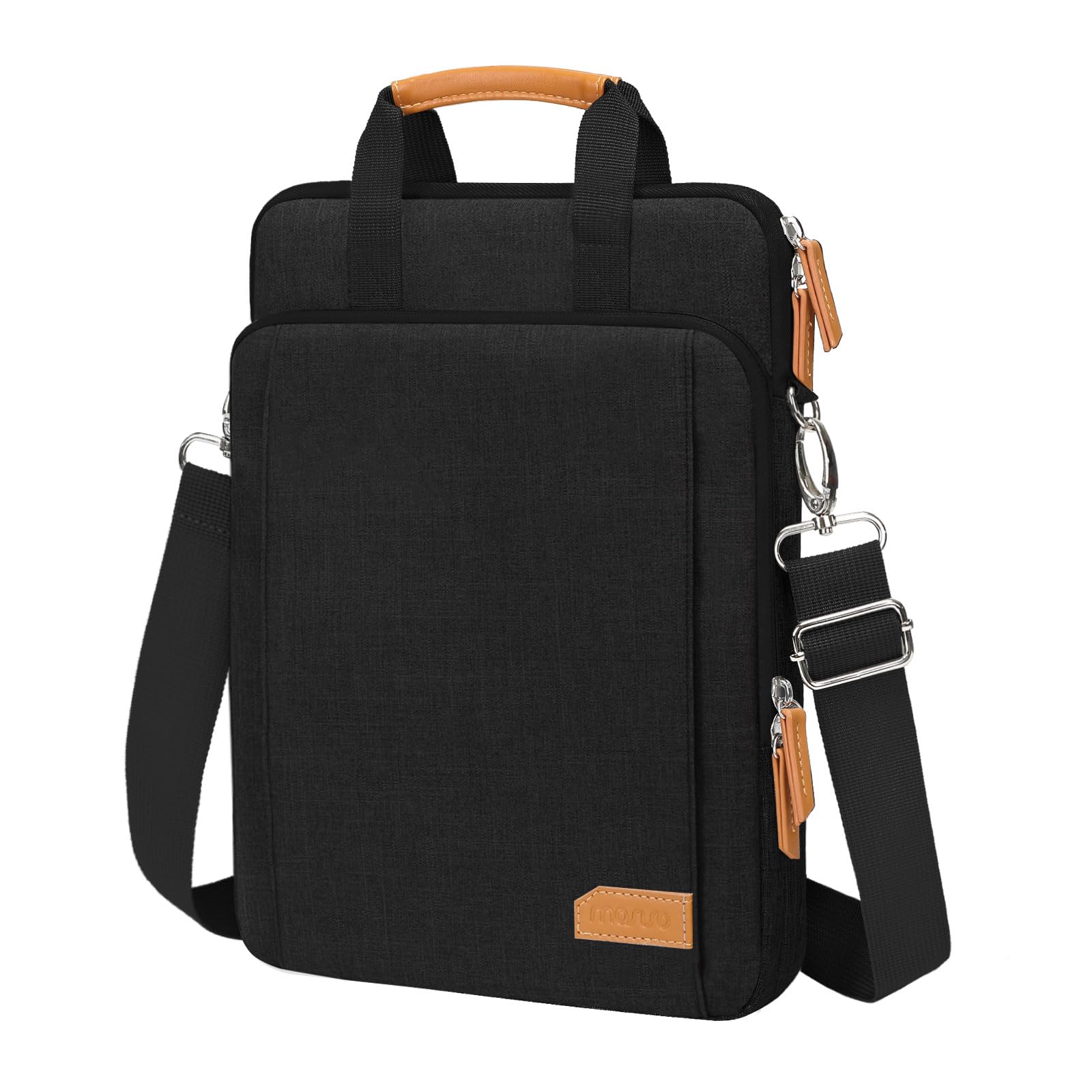 MOSISO 360 Protective Laptop Bag, 15.6 inch Vertical Computer Bag Compatible with MacBook Pro 16 inch, HP, Dell, Lenovo, Asus Notebook with Shoulder Strap & Front Raised & Vertical Pockets, Gray iMosiso
