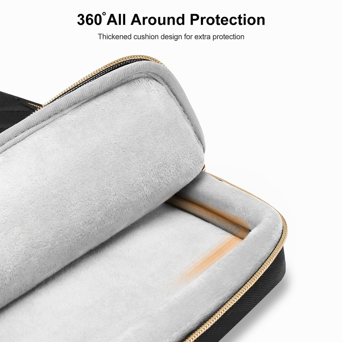 MOSISO 360 Protective Laptop Shoulder Bag,13-15.6 inch Computer Bag Compatible with MacBook Pro 14-16, HP, Dell, Asus Notebook,Messenger Briefcase with Front Quilted Raised Horizontal Pockets, Black iMosiso