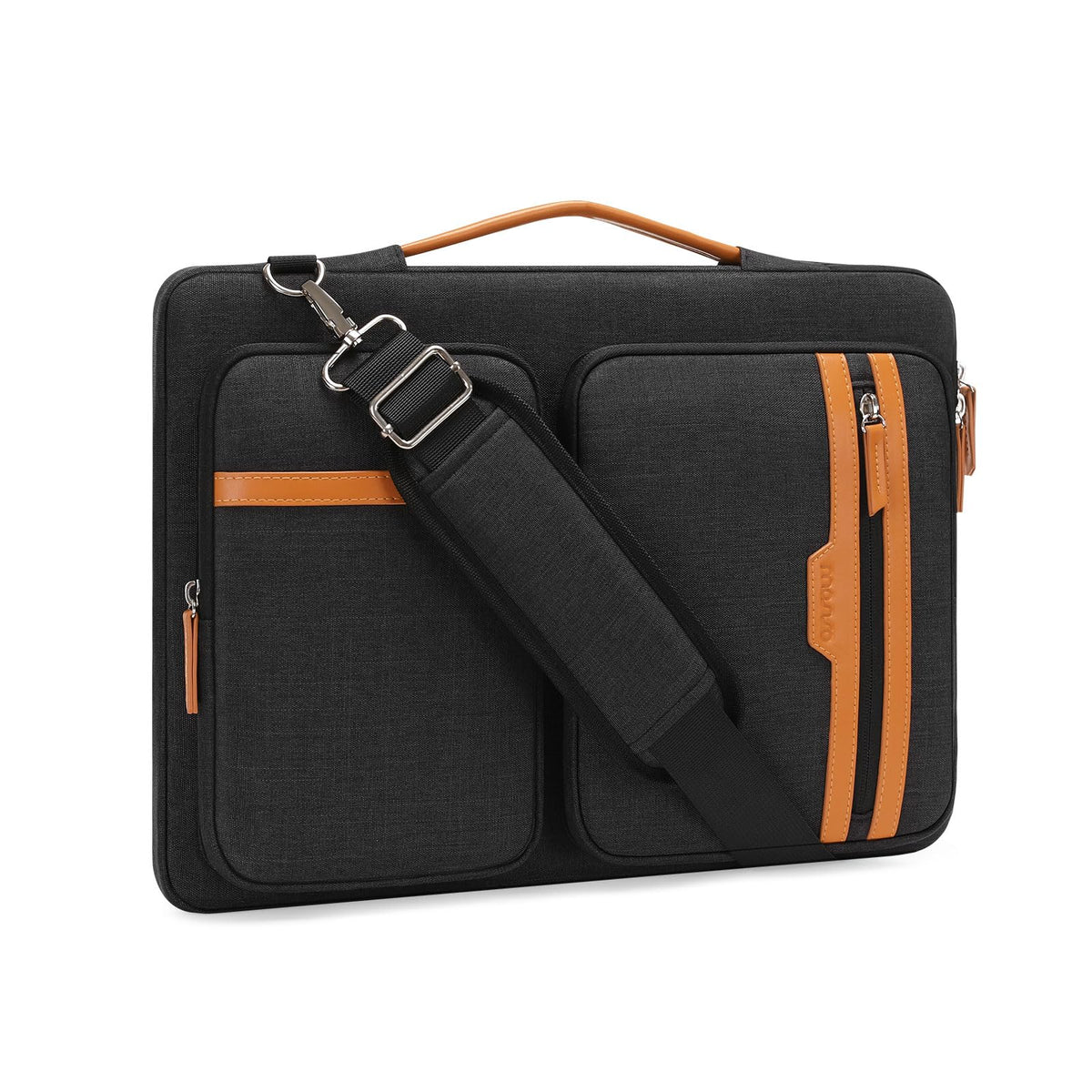 MOSISO 360 Shockproof Multi-Pocket Business Laptop Bag with Detachable Shoulder Strap, Handle & Luggage Sleeve, Fits 15.6Inch MacBook HP Dell Notebook