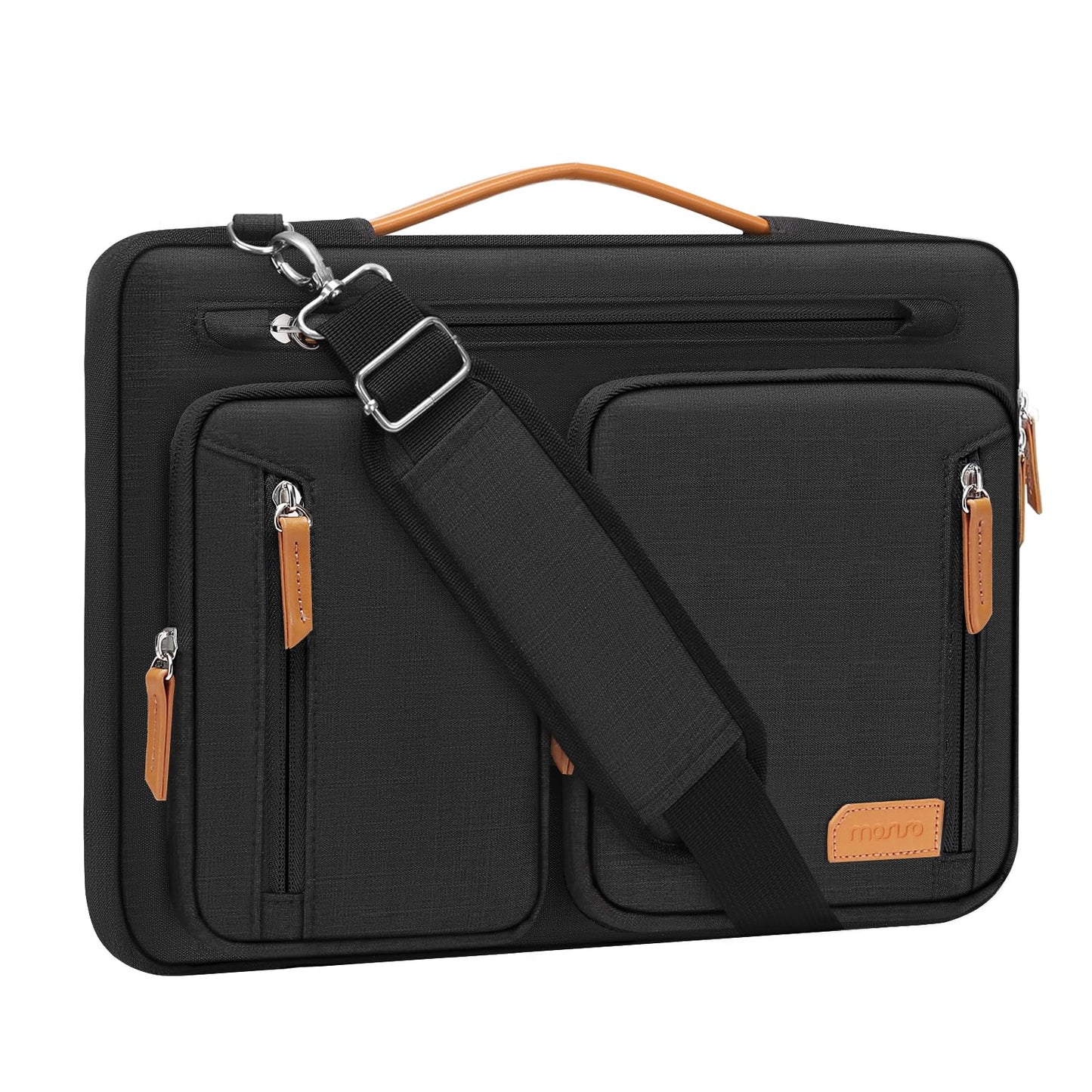 MOSISO 360 Protective Laptop Shoulder Bag, Computer Bags, Side Open Messenger Bag with 5 Accessory Pockets & Belt iMosiso