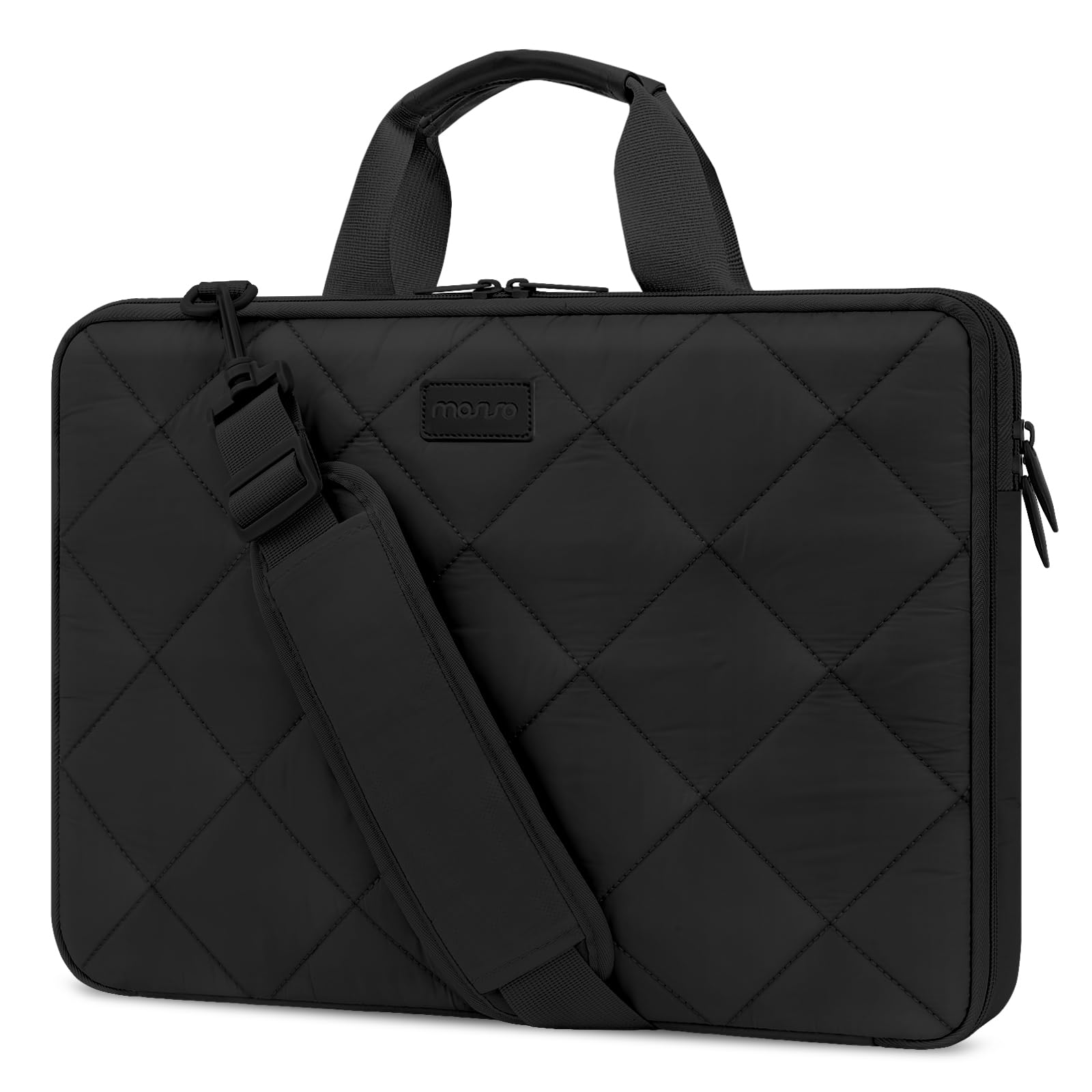 MOSISO 360 Protective Laptop Shoulder Bag, 13-15.6 inch Double Layer Fluffy Padded Laptop Bag with Anti-theft Zipper Compatible with MacBook Pro 16 inch, HP, Dell, Lenovo, Asus Notebook, Sand iMosiso