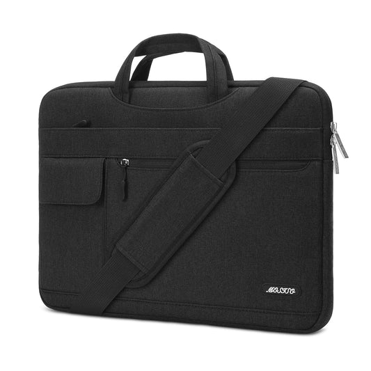 MOSISO Polyester Flapover Laptop Shoulder Briefcase Sleeve, Fits 13.3-15.6 Inch MacBook Air Pro M1-M5 Notebook