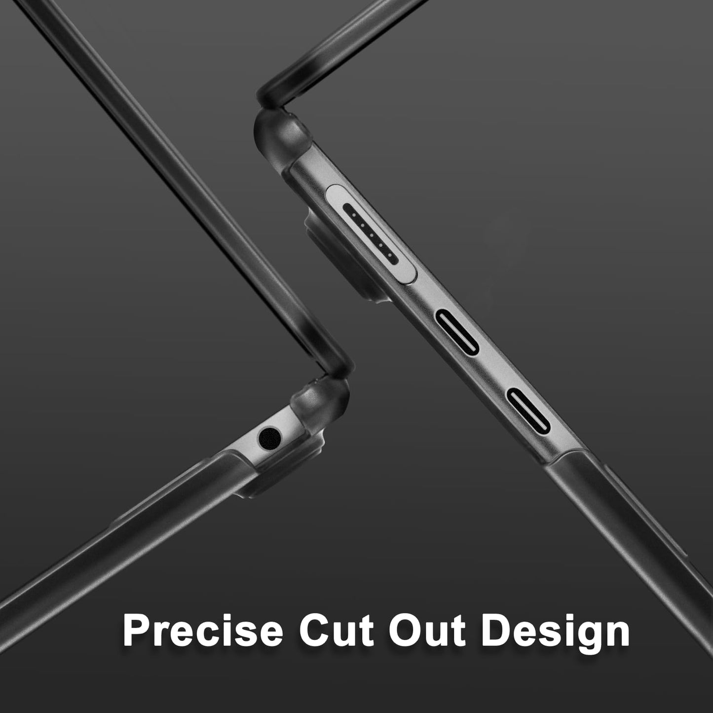 MOSISO Compatible with MacBook Air 13 inch Case 2025-2022 M4 A3240 M3 A3113 M2 A2681, Ultra-Thin Natural Original Color Hard Case&Keyboard Cover&Screen Film for MacBook Air 13.6 inch, Black Clear