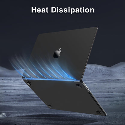 MOSISO Compatible with MacBook Air 13 inch Case 2025-2022 M4 A3240 M3 A3113 M2 A2681, Ultra-Thin Natural Original Color Hard Case&Keyboard Cover&Screen Film for MacBook Air 13.6 inch, Black Clear