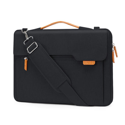 MOSISO 360 Protective Laptop Shoulder Bag, 15-15.6 inch Computer Bag Compatible with MacBook Pro 16, HP, Dell, Lenovo, Asus Notebook,Flapover Sleeve with Fully Open Zipper&Handle&Pockets, Navy Blue iMosiso
