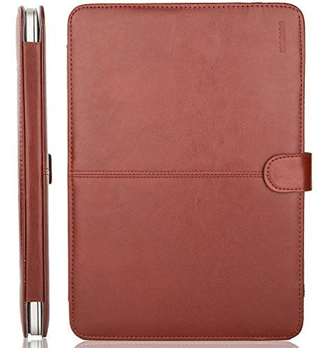 MOSISO Compatible with MacBook Pro Retina 13 inch Case A1502 A1425 2015-2012 Release, PU Leather Portfolio Protective Stand Cover Sleeve, Brown