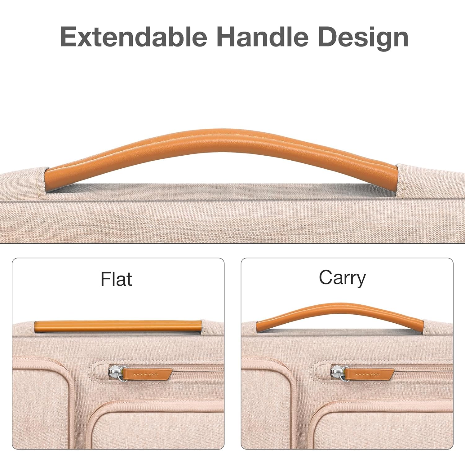 MOSISO 360 Protective Laptop Case 16 inch, 15-15.6 inch Laptop Sleeve Compatible with MacBook Pro 16, HP, Acer, Dell, Lenovo, ASUS, Side Open Carrying Case with 4 Zipper Pockets&Handle, Khaki iMosiso