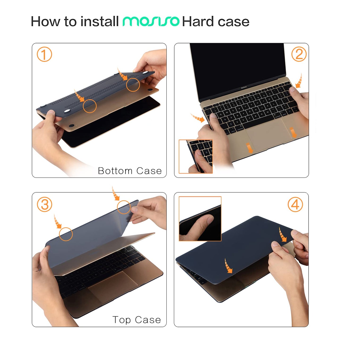 MOSISO Plastic Hard Shell Case & Keyboard Cover Skin & Screen Protector Compatible with MacBook 12 inch with Retina Display (Model A1534, Release 2017 2016 2015), Crystal Clear