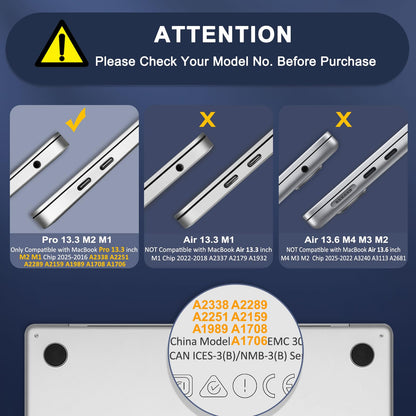 MOSISO Compatible with MacBook Pro 13 inch Case M2 2025-2016 A2338 M1 A2251 A2289 A2159 A1989 A1708 A1706, Surpass Natural Beauty Plastic Hard Shell&Keyboard Cover&Screen Film&Type C, Crystal Midnight