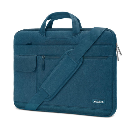 MOSISO Polyester Flapover Laptop Shoulder Briefcase Sleeve, Fits 13.3-15.6 Inch MacBook Air Pro M1-M5 Notebook