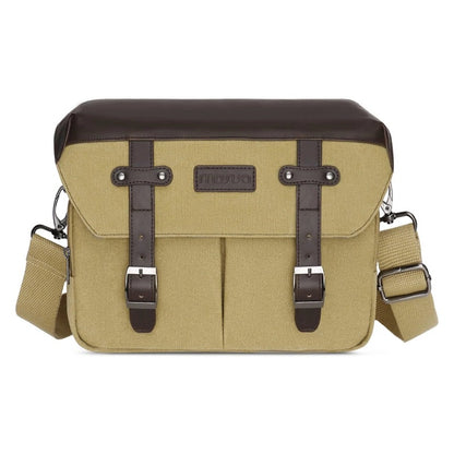 MOSISO Camera Case Crossbody Shoulder Messenger Bag, DSLR/SLR/Mirrorless Photography Vintage PU Leather Flap Gadget Bag with Rain Cover Compatible with Canon/Nikon/Sony Camera and Lens
