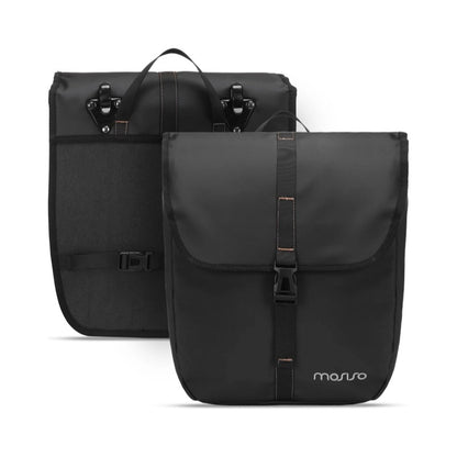 MOSISO 2 Pack 20L Waterproof Bike Pannier Bags, Large Flap Bicycle Rear Rack Trunk Luggage Storage Bag with Quick Release Hooks for Road Mountain Bike Commute Tour Cycling Travel