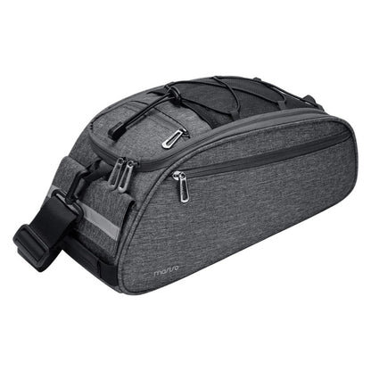 MOSISO 12L Waterproof Bike Rear Rack Bag, Convertible Bicycle Trunk Pannier with Reflective Strip, Multi-Pocket Cycling Storage Saddle Shoulder Bag for Daily Commute Bike Tour