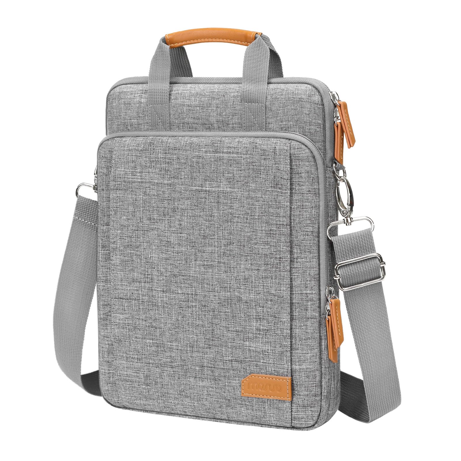 MOSISO 360 Protective Laptop Bag, 15.6 inch Vertical Computer Bag Compatible with MacBook Pro 16 inch, HP, Dell, Lenovo, Asus Notebook with Shoulder Strap & Front Raised & Vertical Pockets, Gray iMosiso