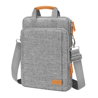 MOSISO 360 Protective Laptop Bag, 15.6 inch Vertical Computer Bag Compatible with MacBook Pro 16 inch, HP, Dell, Lenovo, Asus Notebook with Shoulder Strap & Front Raised & Vertical Pockets, Gray iMosiso