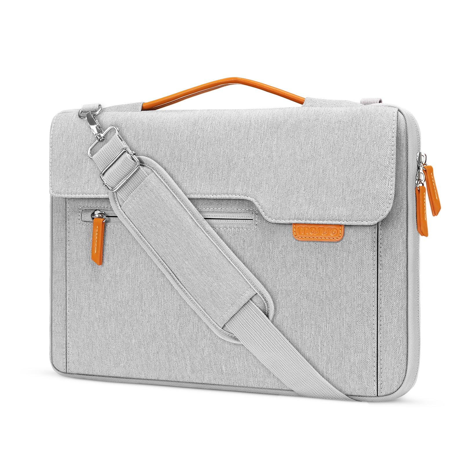 MOSISO 360 Protective Laptop Shoulder Bag, 15-15.6 inch Computer Bag Compatible with MacBook Pro 16, HP, Dell, Lenovo, Asus Notebook,Flapover Sleeve with Fully Open Zipper&Handle&Pockets, Navy Blue iMosiso