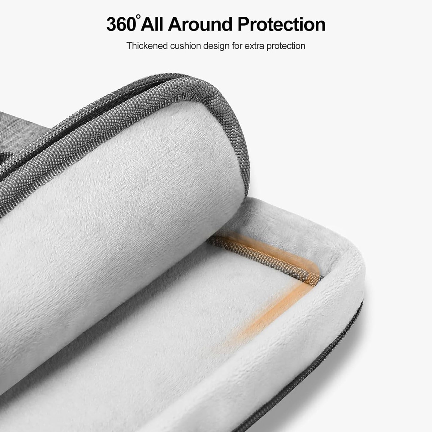 MOSISO 360 Protective Laptop Bag, 15.6 inch Vertical Computer Bag Compatible with MacBook Pro 16 inch, HP, Dell, Lenovo, Asus Notebook with Shoulder Strap & Front Raised & Vertical Pockets, Gray iMosiso