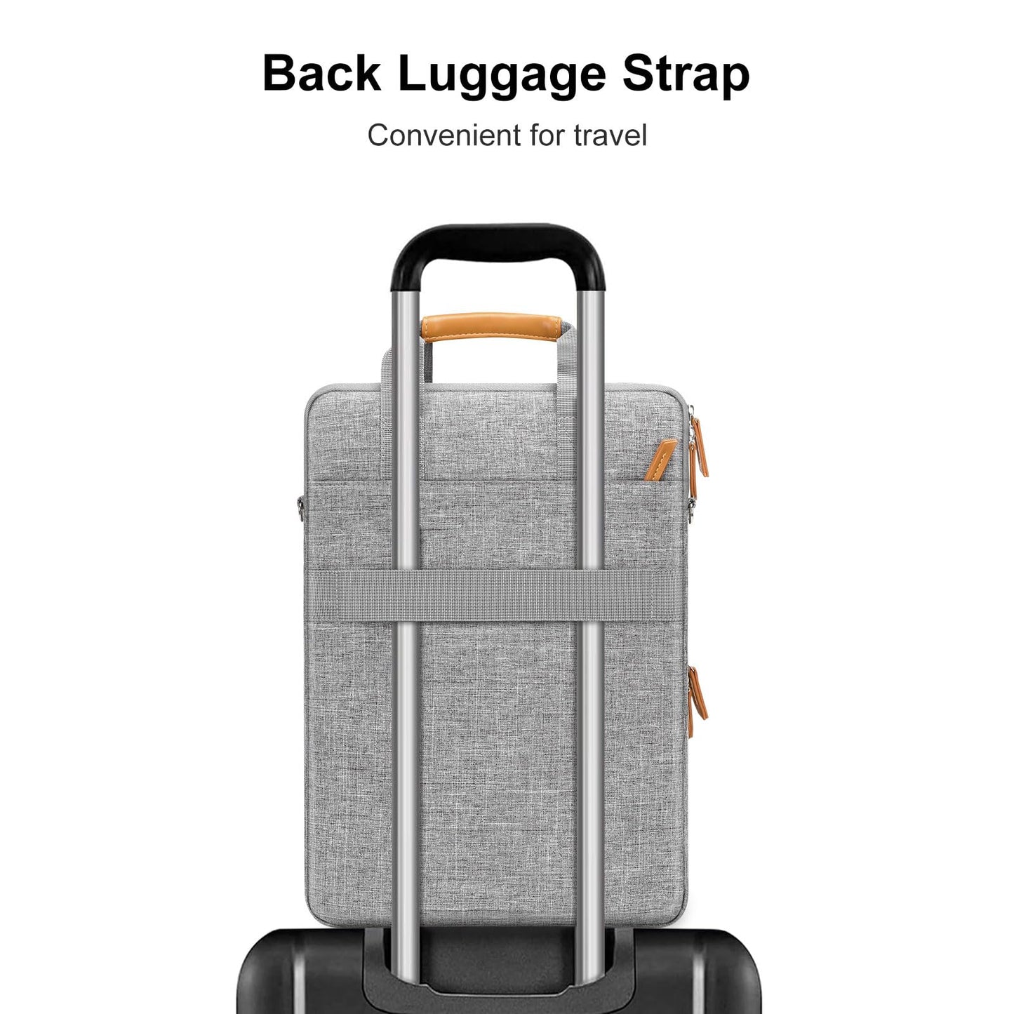 MOSISO 360 Protective Laptop Bag, 15.6 inch Vertical Computer Bag Compatible with MacBook Pro 16 inch, HP, Dell, Lenovo, Asus Notebook with Shoulder Strap & Front Raised & Vertical Pockets, Gray iMosiso