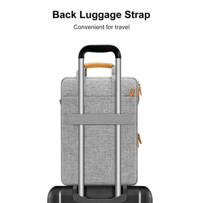 MOSISO 360 Protective Laptop Bag, 15.6 inch Vertical Computer Bag Compatible with MacBook Pro 16 inch, HP, Dell, Lenovo, Asus Notebook with Shoulder Strap & Front Raised & Vertical Pockets, Gray iMosiso