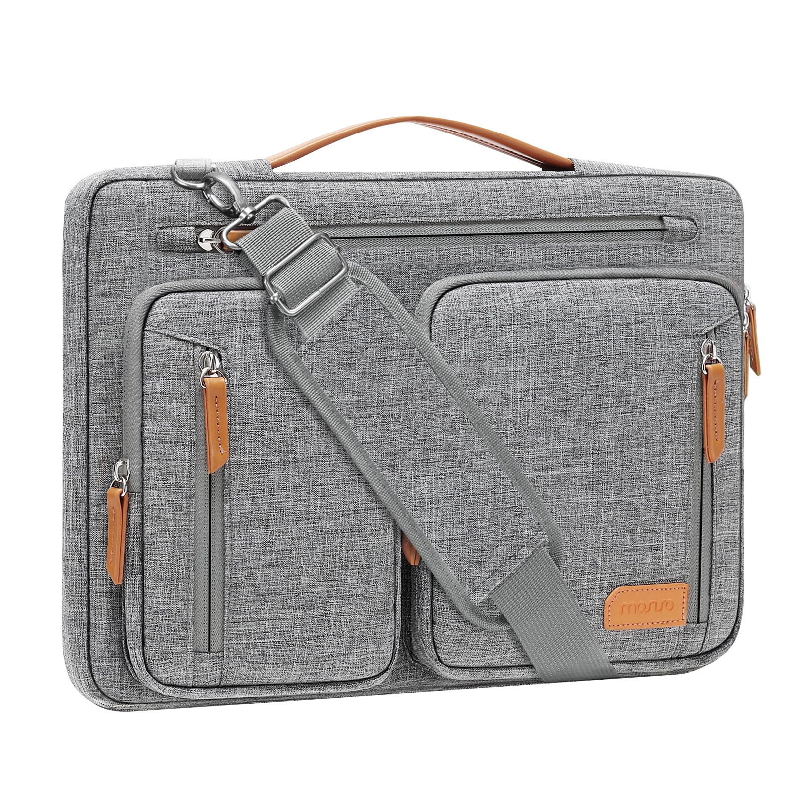 MOSISO 360 Protective Laptop Shoulder Bag, Computer Bags, Side Open Messenger Bag with 5 Accessory Pockets & Belt iMosiso