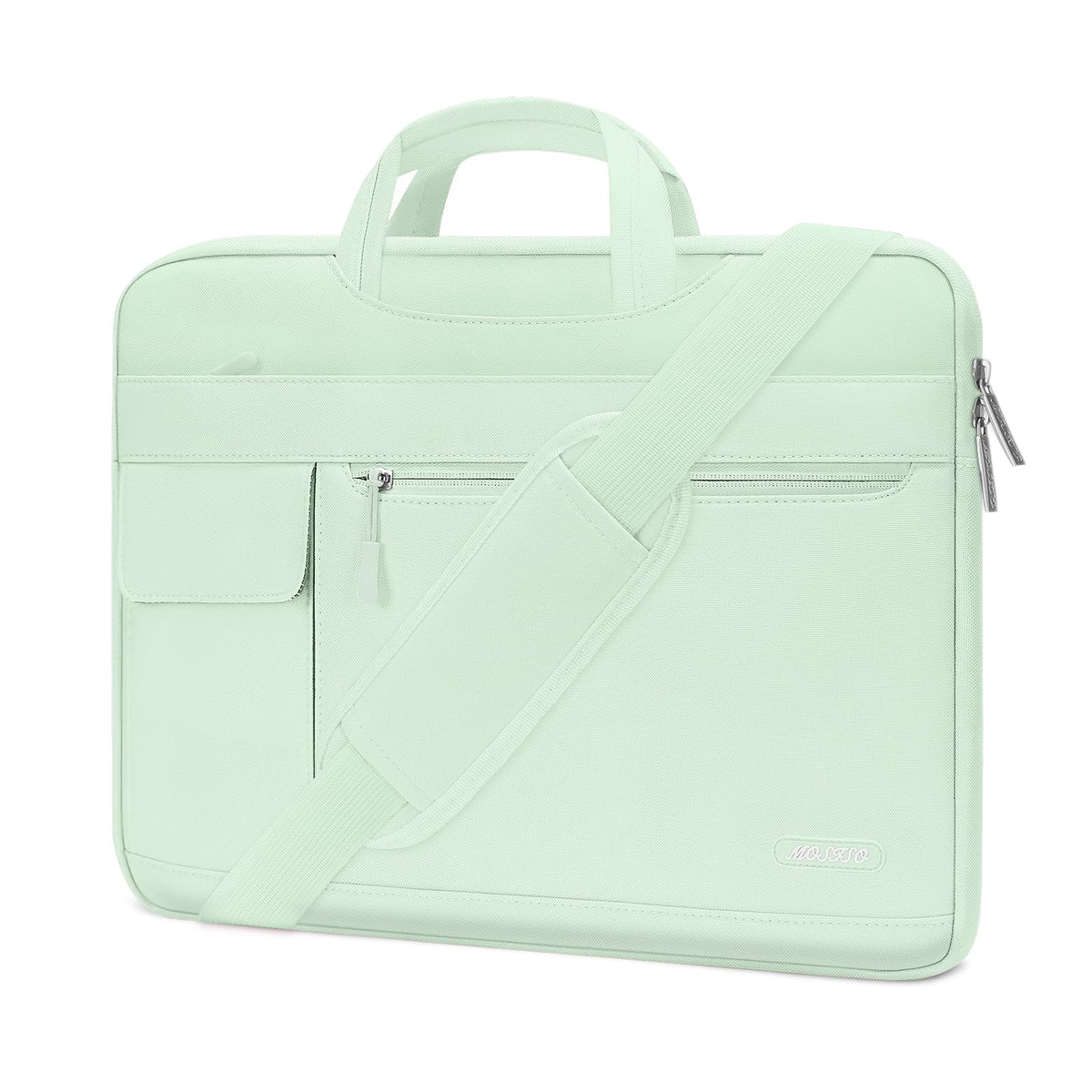 MOSISO Polyester Flapover Laptop Shoulder Briefcase Sleeve, Fits 13.3-15.6 Inch MacBook Air Pro M1-M5 Notebook