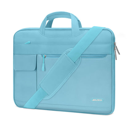 MOSISO Laptop Shoulder Bag Compatible with MacBook Air 13-16 inch M2 A2681 M1 A2337 A2179 A1932/Pro 13 M2 M1 A2338 A2251 A2289 A2159 A1989 A1706 A1708,Polyester Flapover Briefcase Sleeve Case iMosiso
