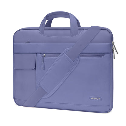 MOSISO Polyester Flapover Laptop Shoulder Briefcase Sleeve, Fits 13.3-15.6 Inch MacBook Air Pro M1-M5 Notebook