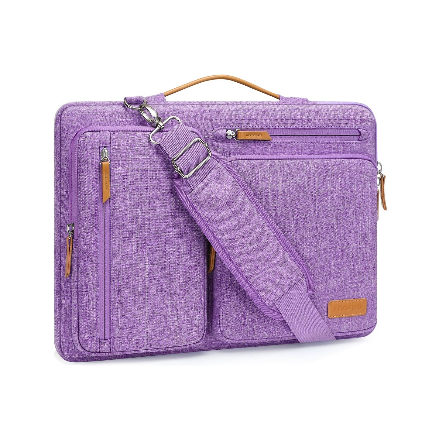 MOSISO 360 Protective Laptop Shoulder Bag,13-17.3 inch Computer Bags Compatible with MacBook Air M4 M3 M2 M1 2025-2018/Pro 13 2025-2016,Side Open Messenger Bag with 4 Zipper Pockets, Black iMosiso