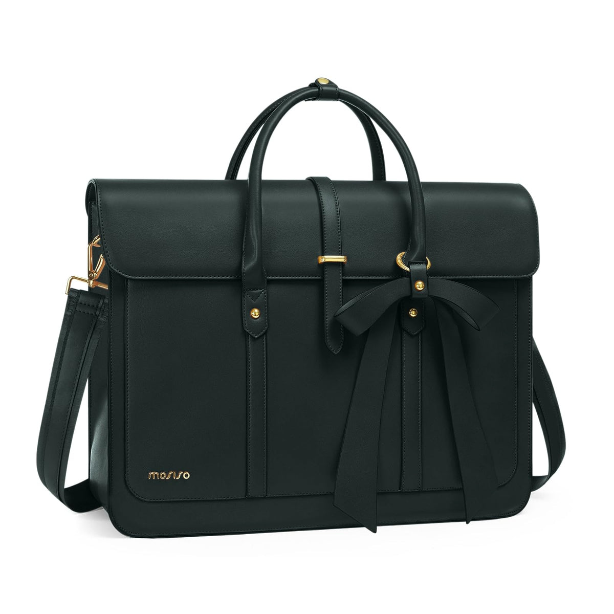 MOSISO Bowknot Convertible Women's PU Leather Laptop Bag – 4-in-1 Handbag, Backpack, Messenger & Briefcase, Fits 14/16/17.3" MacBook & PC Laptops