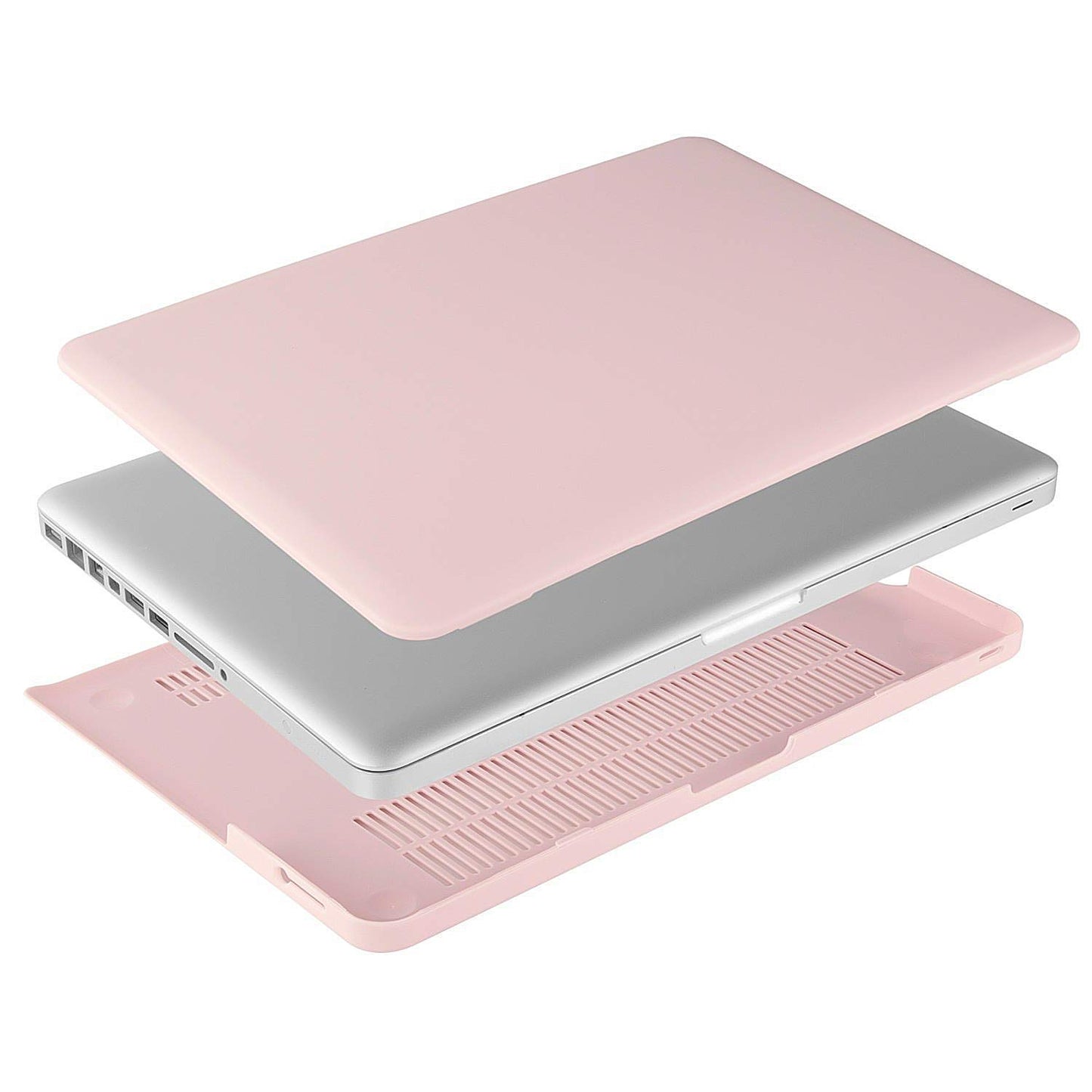 MOSISO Plastic Hard Shell Case & Keyboard Cover & Screen Protector Only Compatible with MacBook Pro 13 inch (A1278, Old Version with CD-ROM), Release Early 2012/2011/2010/2009/2008, Rose Quartz