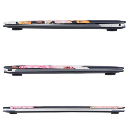 MOSISO Compatible with MacBook 12 inch Case with Retina Display (Model A1534, Release 2017 2016 2015), Plastic Peony Hard Shell Case & Keyboard Cover & Screen Protector, Black