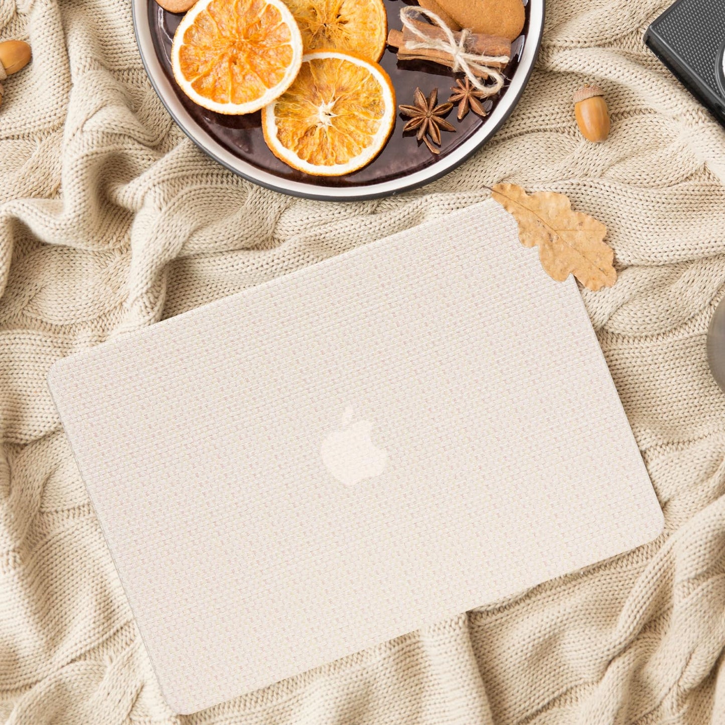 MOSISO Compatible with MacBook Pro 14 inch Case 2025-2021 M4 M3 M2 M1 A3112 A3185 A3401 A2918 A2992 A2779 A2442 Pro Max, Woven Grid PU Leather Coated Plastic Hard Case&Keyboard Cover&Screen Film,Beige