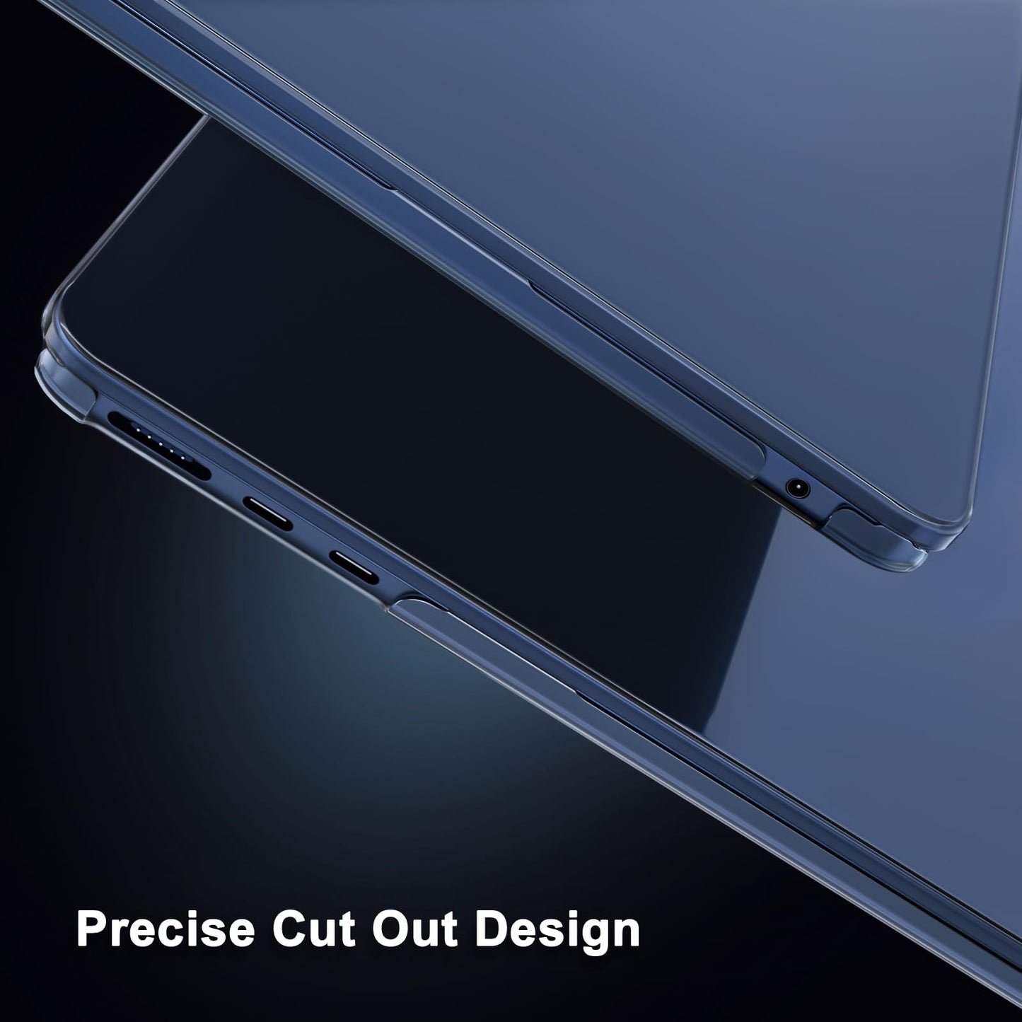 MOSISO Compatible with MacBook Air 15 inch Case 2025 2024 2023 Release M4 A3241 M3 A3114 M2 A2941 with Touch ID, Ultra-Thin Natural Original Color Plastic Hard Shell Case Cover, Midnight Clear