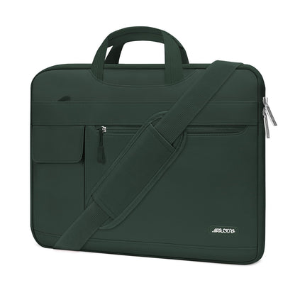 MOSISO Laptop Shoulder Bag Compatible with MacBook Air 13-16 inch M2 A2681 M1 A2337 A2179 A1932/Pro 13 M2 M1 A2338 A2251 A2289 A2159 A1989 A1706 A1708,Polyester Flapover Briefcase Sleeve Case iMosiso