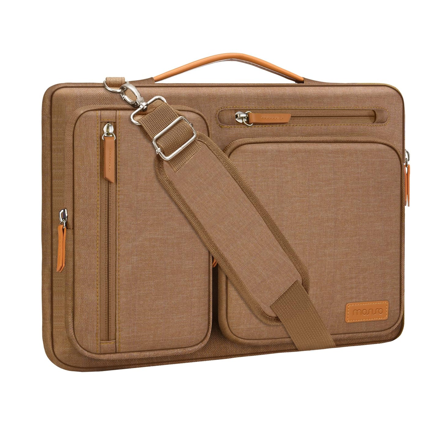 MOSISO 360 Protective Laptop Shoulder Bag,13-17.3 inch Computer Bags Compatible with MacBook Air M4 M3 M2 M1 2025-2018/Pro 13 2025-2016,Side Open Messenger Bag with 4 Zipper Pockets, Black iMosiso