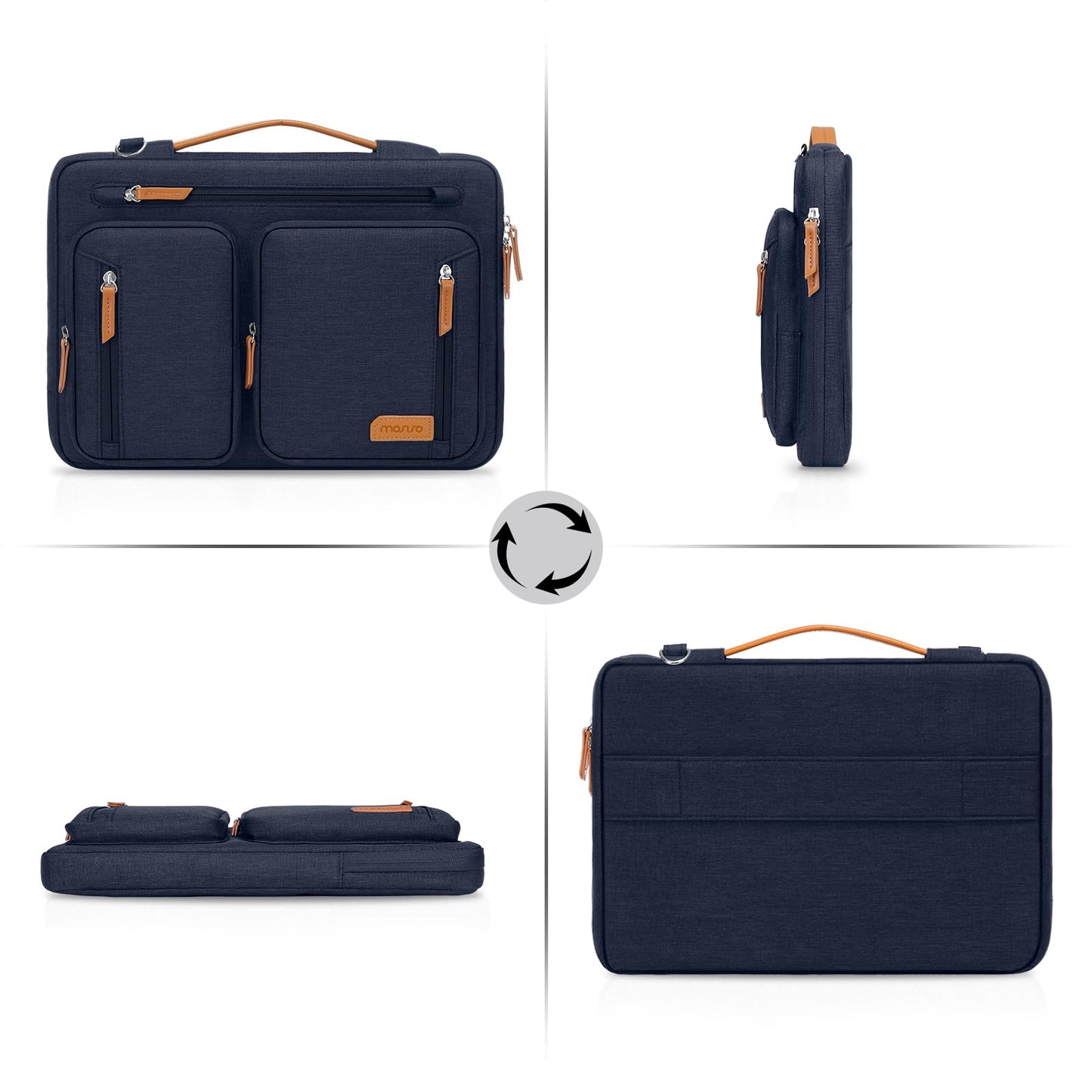 MOSISO 360 Protective Laptop Shoulder Bag, Computer Bags, Side Open Messenger Bag with 5 Accessory Pockets & Belt iMosiso