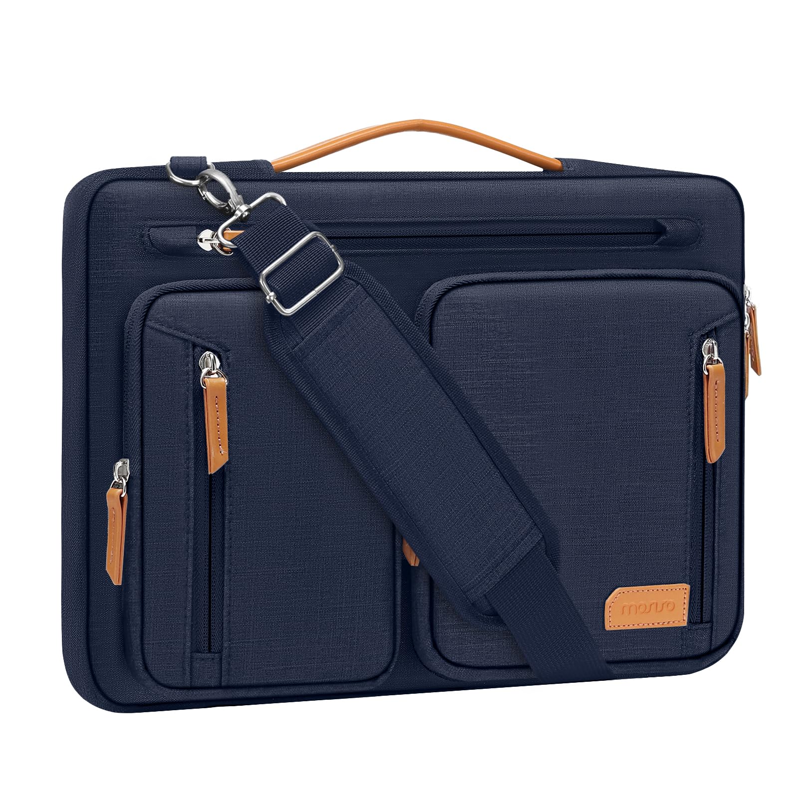 MOSISO 360 Protective Laptop Shoulder Bag, Computer Bags, Side Open Messenger Bag with 5 Accessory Pockets & Belt iMosiso
