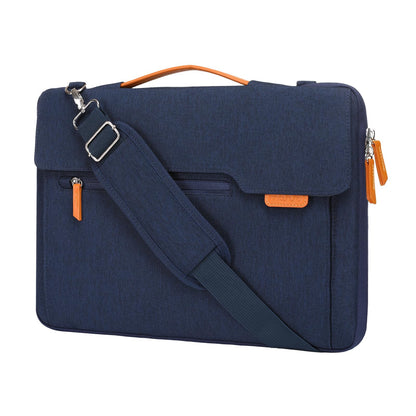 MOSISO 360 Protective Laptop Shoulder Bag, 15-15.6 inch Computer Bag Compatible with MacBook Pro 16, HP, Dell, Lenovo, Asus Notebook,Flapover Sleeve with Fully Open Zipper&Handle&Pockets, Navy Blue iMosiso