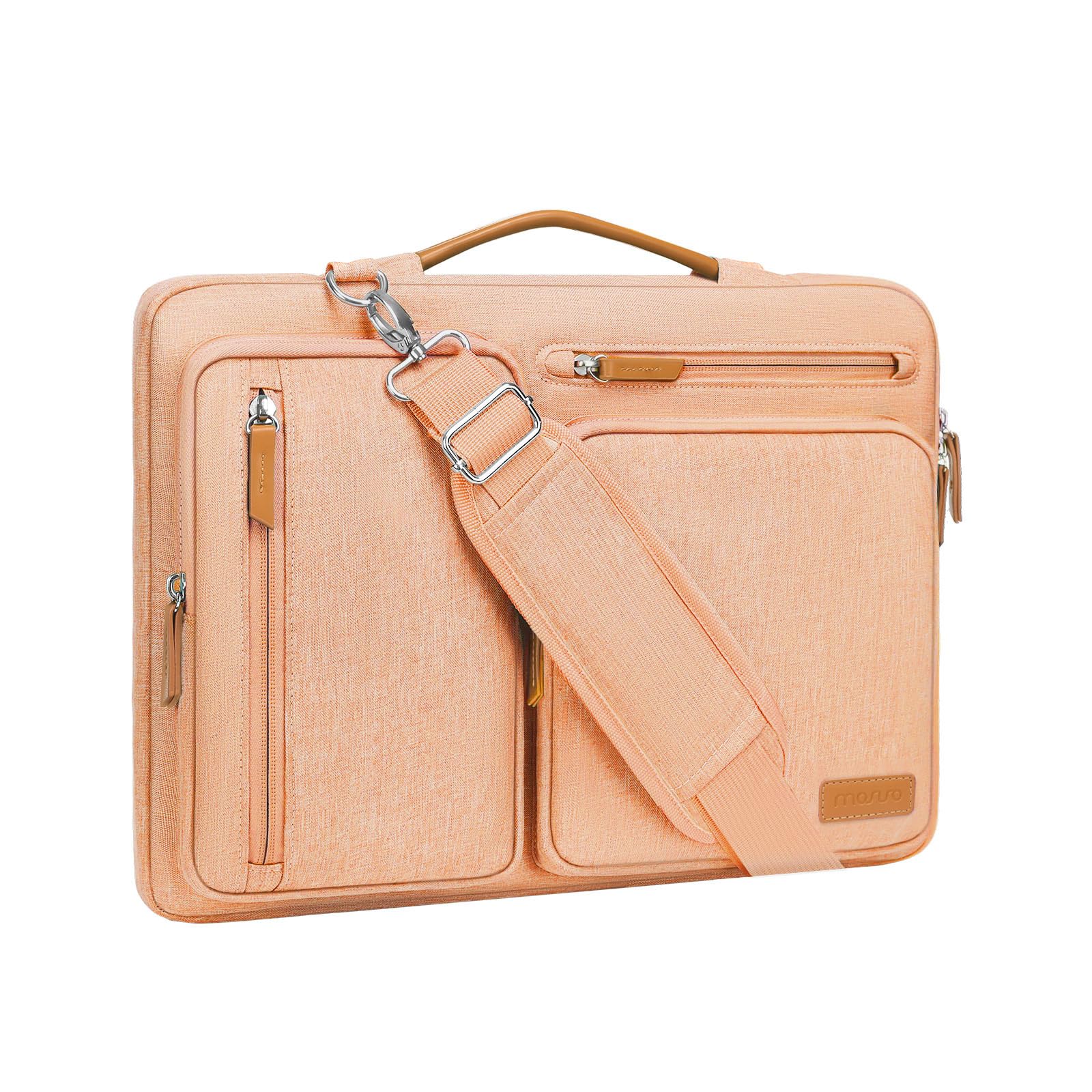 MOSISO 360 Protective Laptop Shoulder Bag,13-17.3 inch Computer Bags Compatible with MacBook Air M4 M3 M2 M1 2025-2018/Pro 13 2025-2016,Side Open Messenger Bag with 4 Zipper Pockets, Black iMosiso