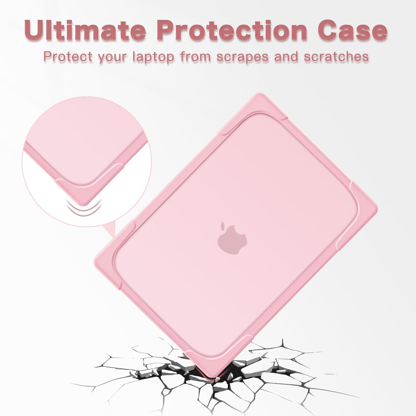 MOSISO Compatible with MacBook Air 15 inch Case 2025 2024 2023 Release M4 A3241 M3 A3114 M2 A2941, Heavy Duty Plastic Hard Shell Case Cover with Fold Kickstand&Keyboard Cover&Screen Film, Pink