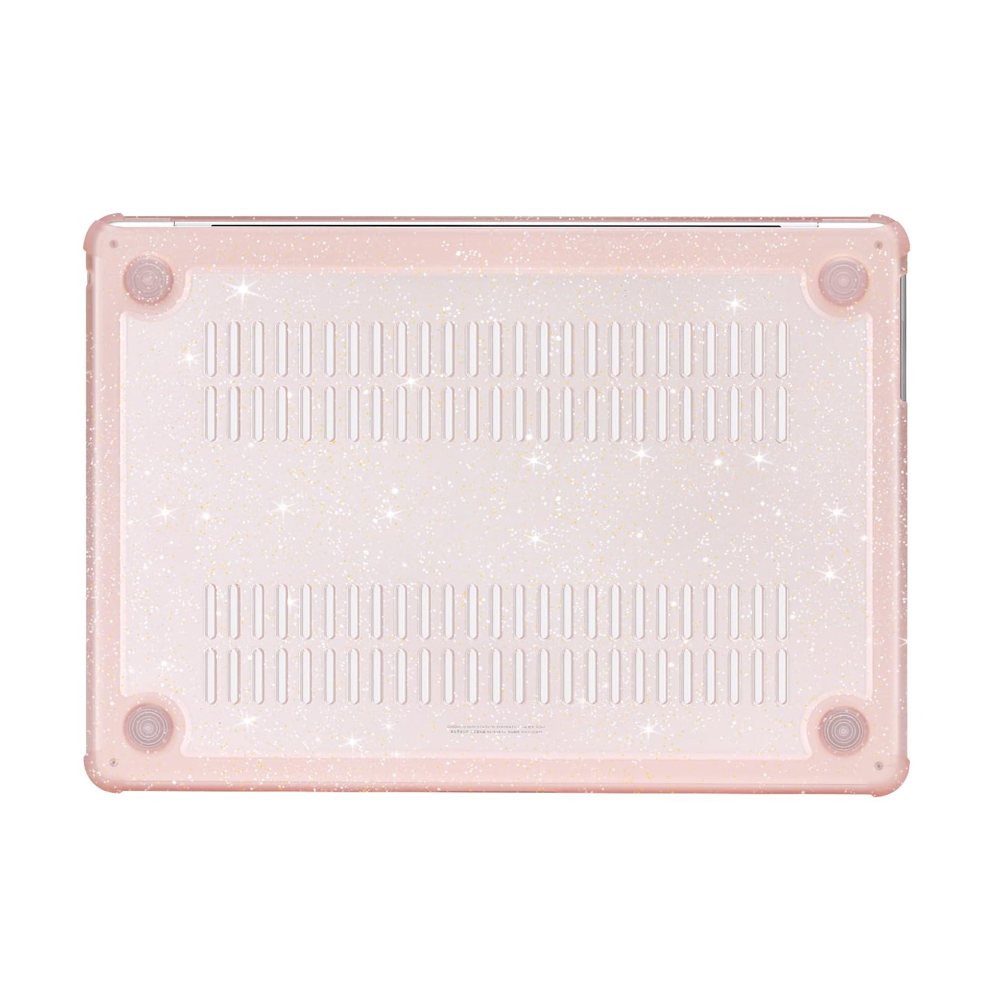 MOSISO Compatible with MacBook Air 15 inch Case 2025 2024 2023 M4 A3241 M3 A3114 M2 A2941,Anti-Cracking&Anti-Fingerprint Heavy Duty Glitter Plastic Hard Case with TPU Bumper&Keyboard Cover, Pink