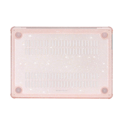 MOSISO Compatible with MacBook Air 15 inch Case 2025 2024 2023 M4 A3241 M3 A3114 M2 A2941,Anti-Cracking&Anti-Fingerprint Heavy Duty Glitter Plastic Hard Case with TPU Bumper&Keyboard Cover, Pink