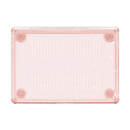 MOSISO Compatible with MacBook Air 13 inch Case 2022-2018 Release A2337 M1 A2179 A1932, Anti-Cracking&Anti-Fingerprint Heavy Duty Glitter Plastic Hard Case with TPU Bumper&Keyboard Cover, Pink