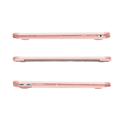 MOSISO Compatible with MacBook Air 13 inch Case 2022-2018 Release A2337 M1 A2179 A1932, Anti-Cracking&Anti-Fingerprint Heavy Duty Glitter Plastic Hard Case with TPU Bumper&Keyboard Cover, Pink