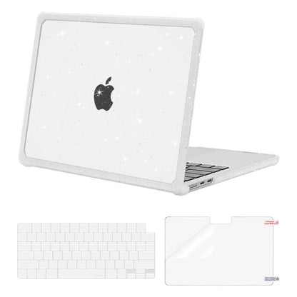 MOSISO Compatible with MacBook Air 13 inch Case M2-M5 2022-2026 A3449 A3240 A3113 A2681, Glitter Hard Case with TPU Bumper, Keyboard Cover & Screen Film