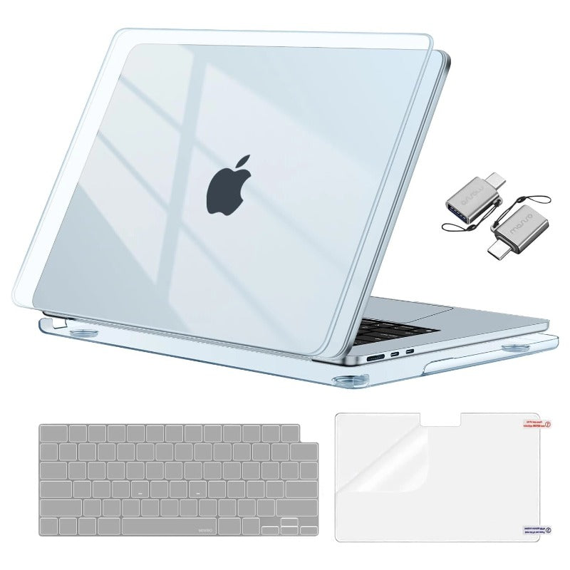 MOSISO Compatible with MacBook Air 13 inch Case M2-M5 2022-2026 A2681 A3113 A3240, 4 in 1 Surpass Natural Beauty Hard Shell, Keyboard Cover, Screen Film & USB C Adapter