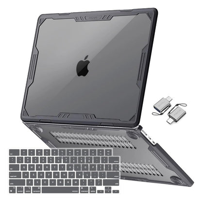 MOSISO Compatible with MacBook Air 13 inch Case M2-M5 2022-2026 A2681 A3113 A3240 A3449, 3 in 1 Kit Symmetric Geometric Heavy Duty Hard Case with TPU Bumper