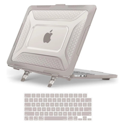 MOSISO Compatible with MacBook Air 13 inch Case M2-M5 2022-2025 A3449 A3240 A3113 A2681, 2 in 1 Kit Honeycomb Shock Resistant Hard Case with Foldable Kickstand