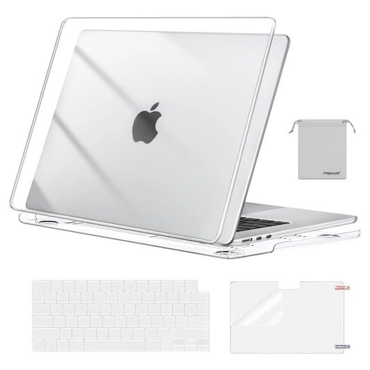MOSISO Scratch-Resistant Case Compatible with MacBook Air 15 inch M5 2026 M4 2025 M3 M2 2024 2023 A3448 A3241 A3114 A2941, Protective Hard Shell&Keyboard Cov0er&ScreenFilm&Storage Bag